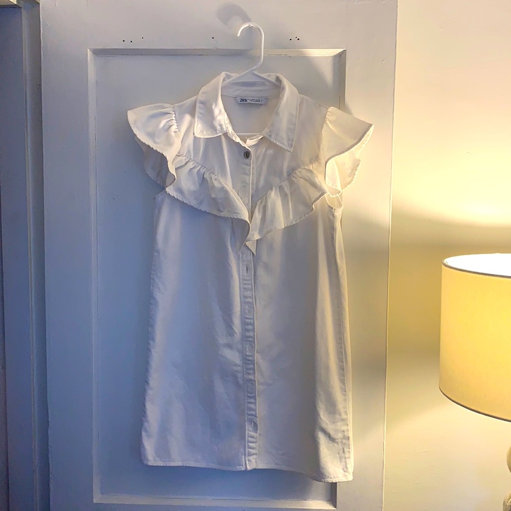 White denim Zara mini dress!